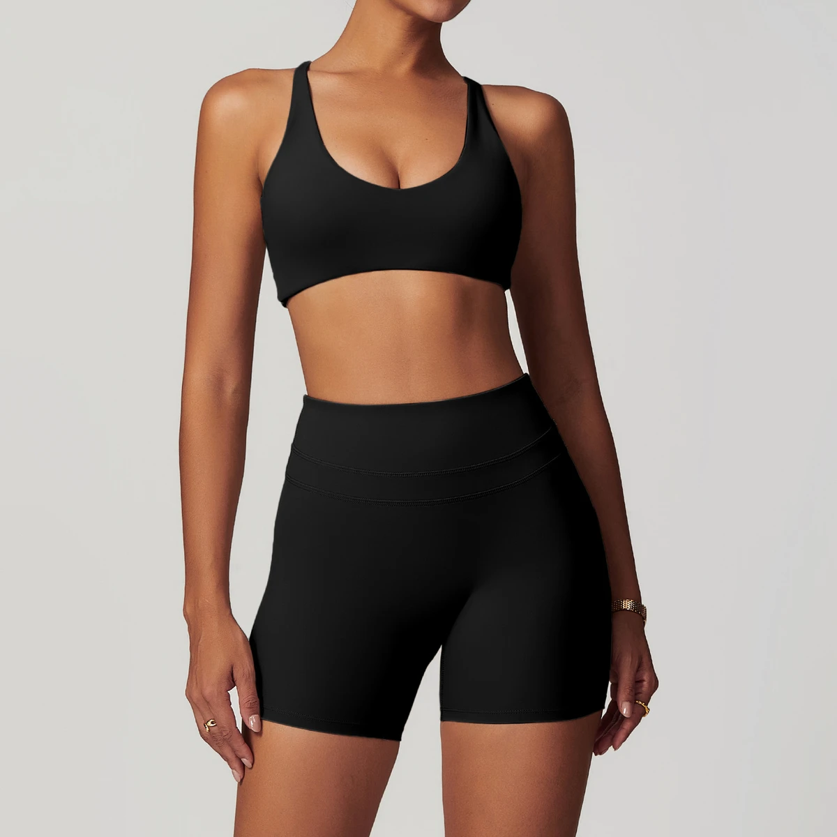 Custom Adjustable Straps Custom Logo Plain Sexy Cross Back High Support Gym Workout Yoga Sports Bra for Women