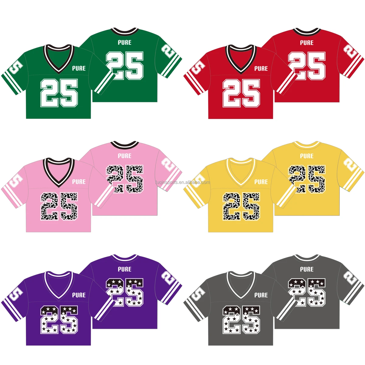 Custom Women's Cropped American Football Jersey Cropped Singlets For Girl Tank Top Sleeveless Crop Top Wear Workout T-Shirts