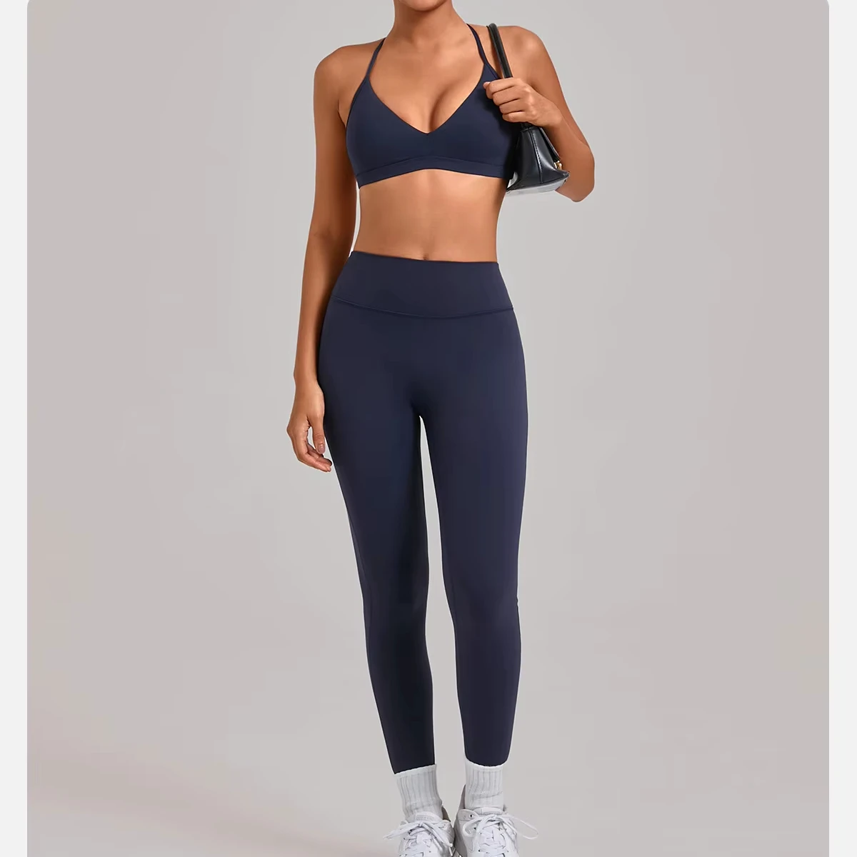2026 Yoga Set with Hollowed-out Back for Shock Absorption.for Running, Exercising, and Yoga. Two-piece Set for Leisure and Yoga.