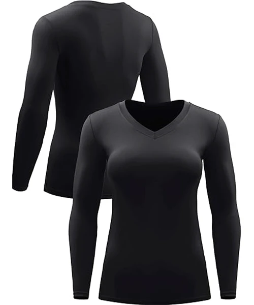 Women's Long Sleeve Workout Shirt Yoga T-Shirt, V-Neck, Moisture-Wicking, Breathable, Comfortable Fitness Top for Gym, Running