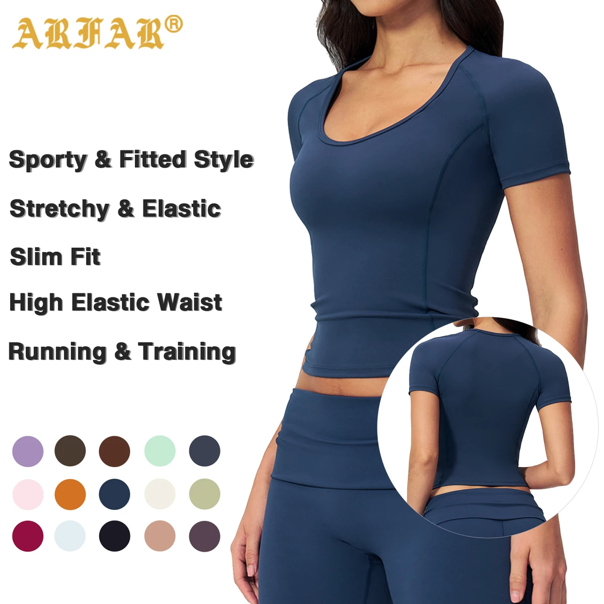 Wholesale Activewear Tops Skin Friendly High Elastic Slim Fit Short Sleeve Yoga t Shirt for Women Running Training Pilates Gym