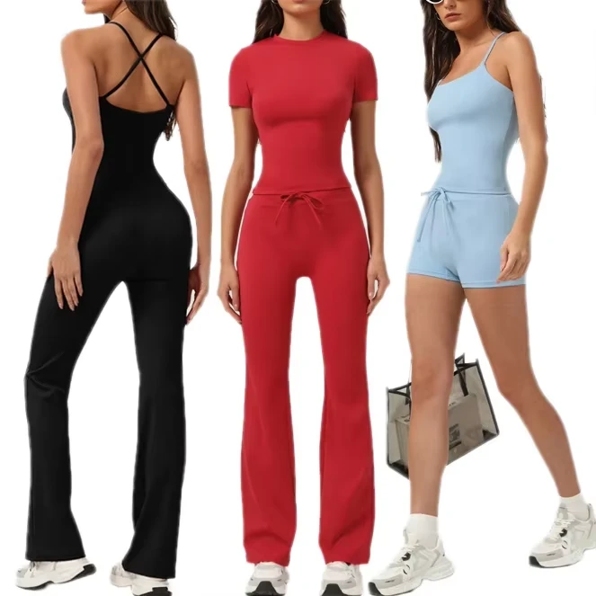 Plus Size Breathable Seamless Spandex/Nylon 4-Piece Women's Yoga Set Quick Dry Elastic Waist Sports Apparel