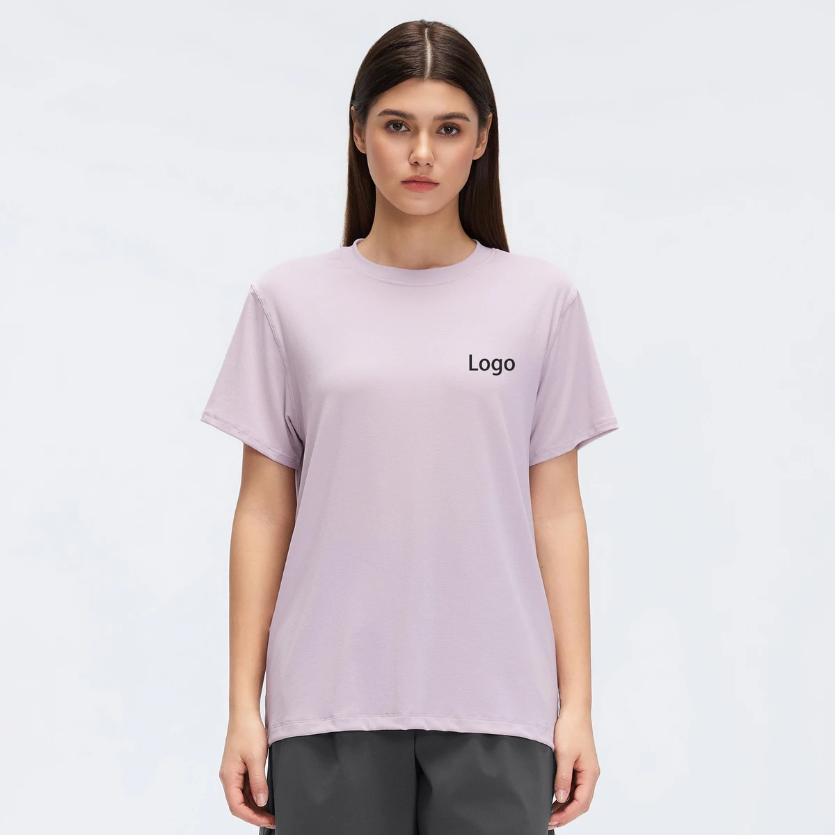 Summer Loose Fit Solid Color Women's T-shirts High Quality Breathable Leisure Quick Dry Eco-friendly Yoga Top Short Sleeve
