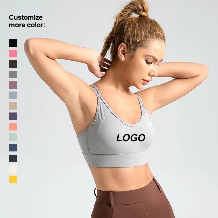 Plus Size Reversible Sports Bra for Girls Quick-Dry Lightweight Yoga Bra Spandex Lining Sexy Padded for Gym Outdoor Sports
