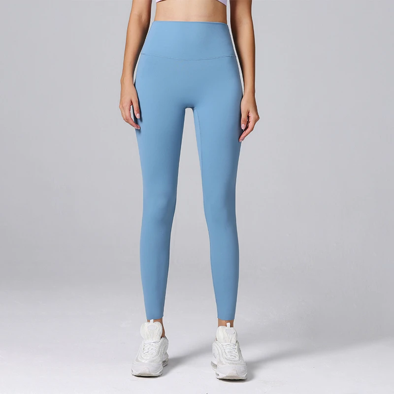 Hot Selling Sports Yoga Pants Women's Nylon Breathable Lightweight High Waist Butt Lift Yoga Fitness Scrunch Leggings With Logo
