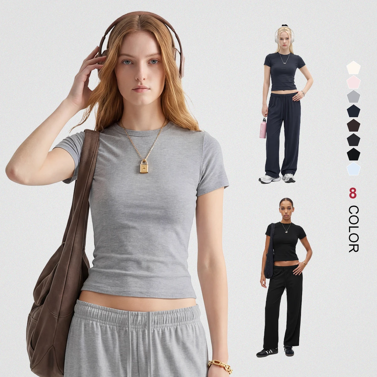 High Quality Regular Shoulder Fit Casual Sports Tshirt 200gsm Summer Slim Cropped Gym T Shirt for Women