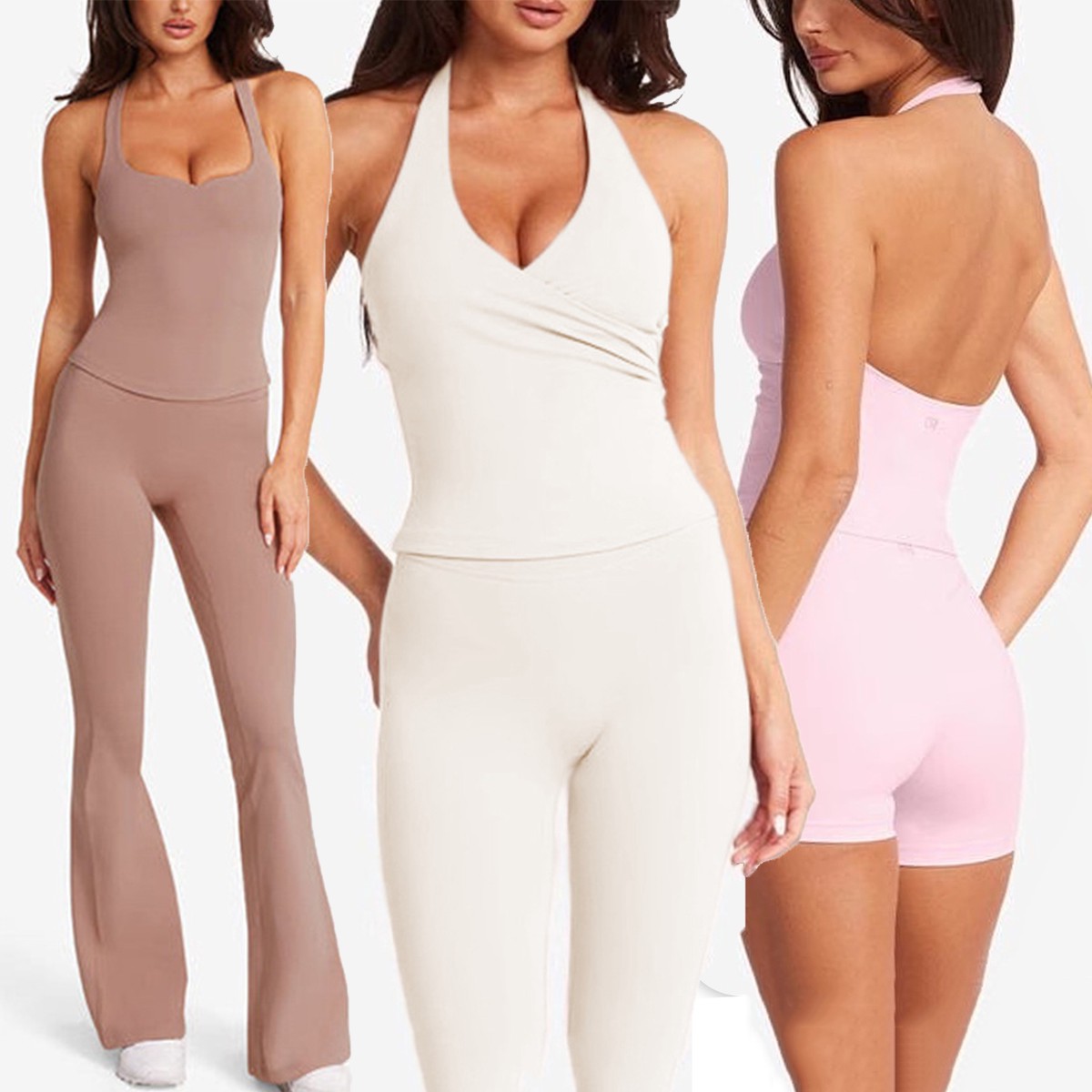 Hot Sale New Color Women Lightweight Gym Set Running Naked Feeling Workout Suits Fitness Yoga Wear 5 Piece Sports Set