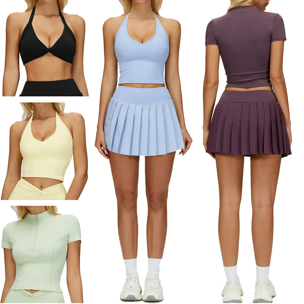 Short Sleeve Sweatshirt Sport Vest Best Quality Bra for Women Girls' Short Skirt Plus Size Workout Sets Tennis