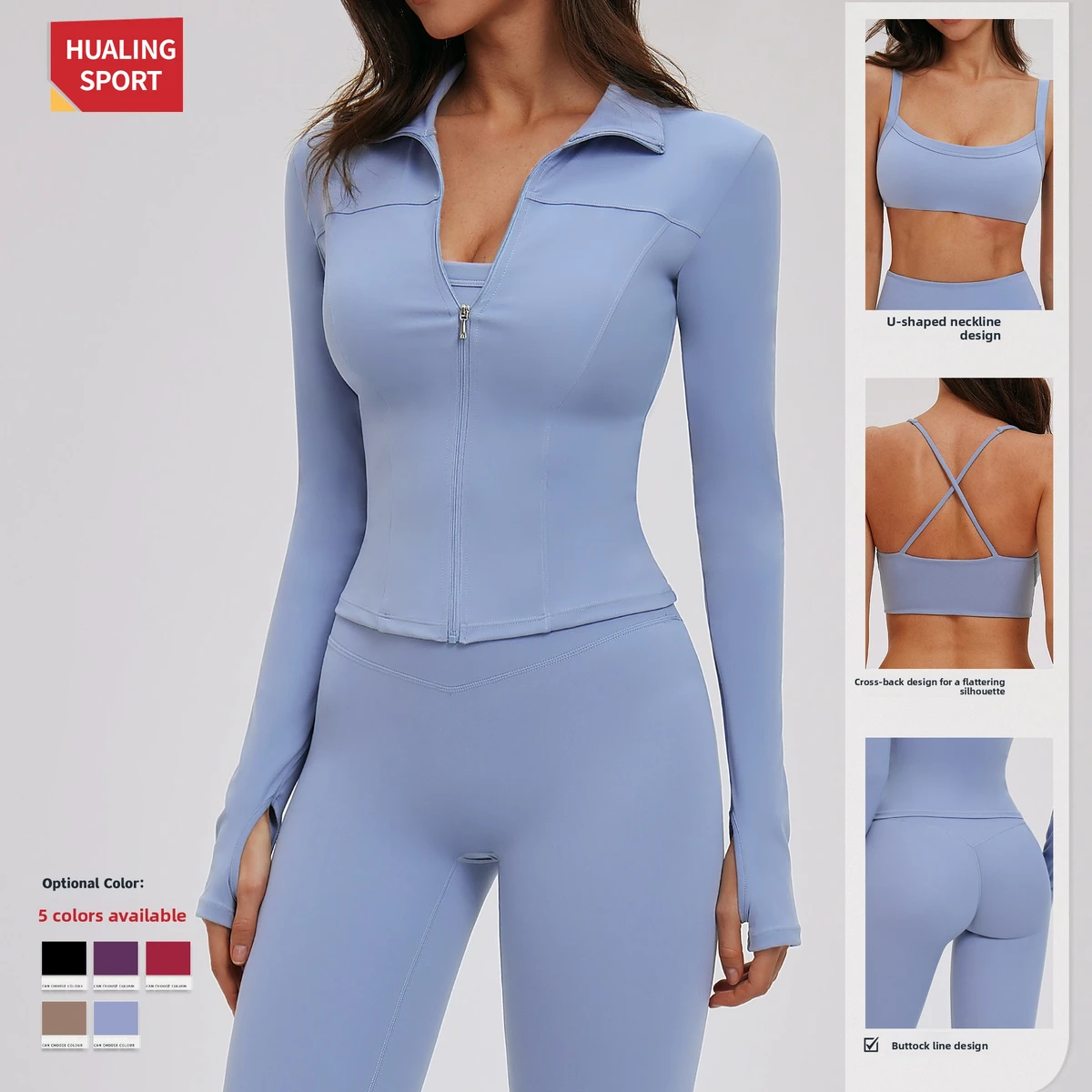 Premium Brushed Yoga 3-Piece Set Slim Fit Moisture-Wicking Activewear for Women Gym & Running