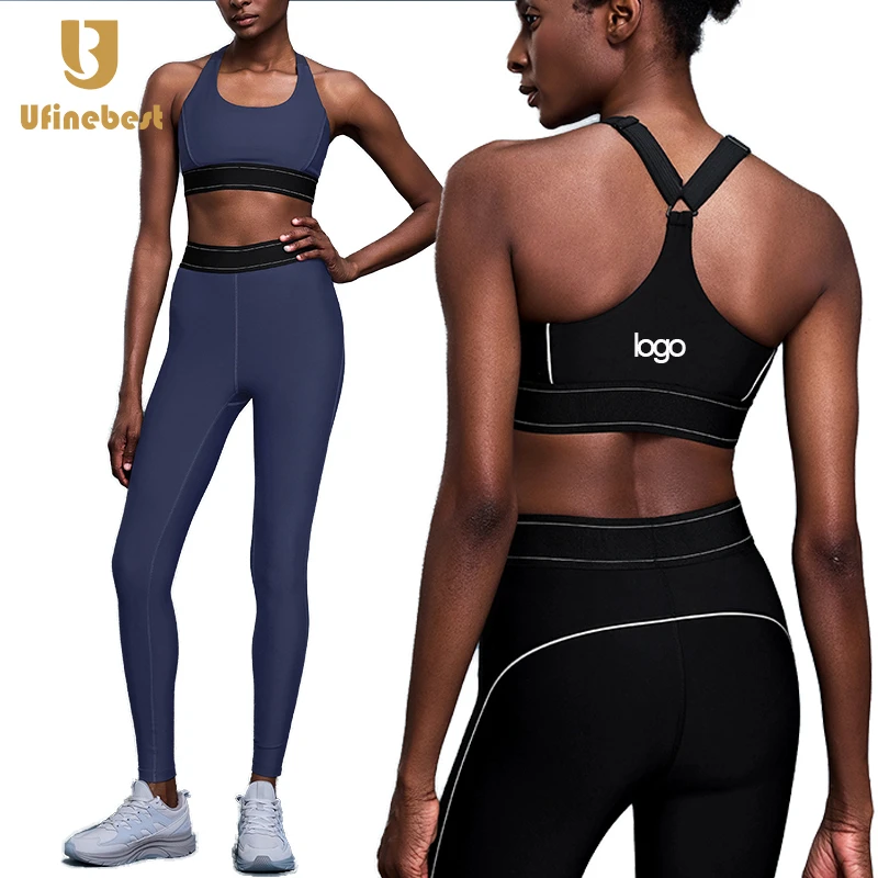Women's Comfortable Workout Gym Fitness Wear Set Breathable Solid Pattern Legging Sports Bra Slimming 2-Piece Set Lightweight