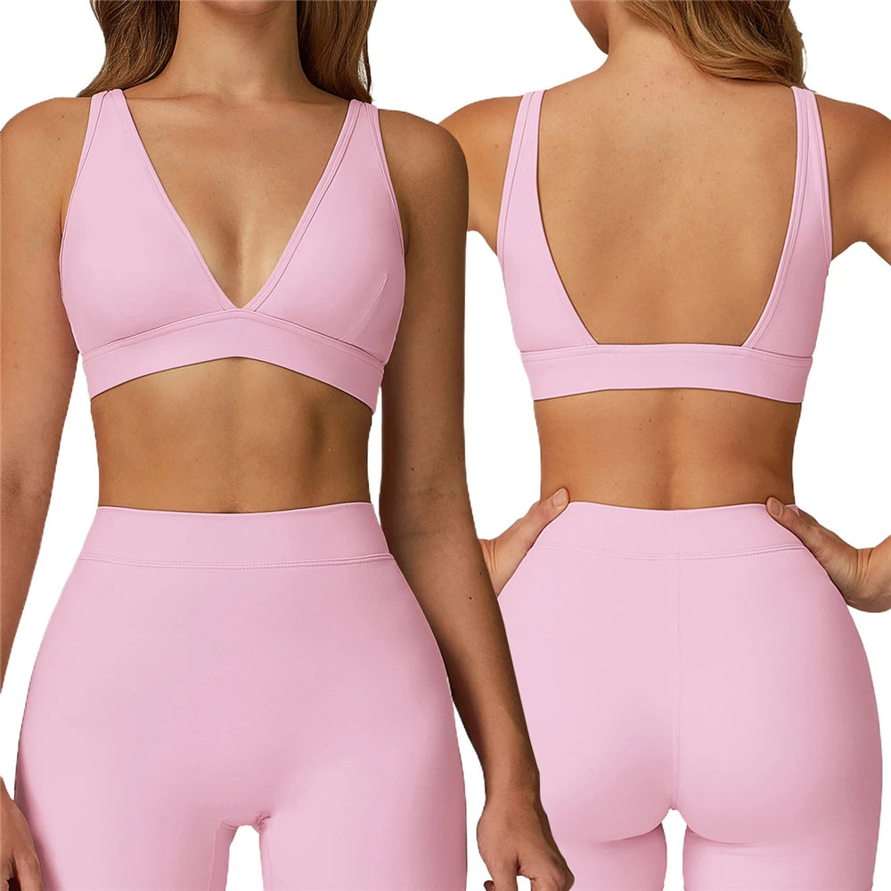 Custom High Quality Quick-Drying Breathable Nude Feeling Yoga Vest Cross-Over Tops Women's Running Fitness Sports Bras