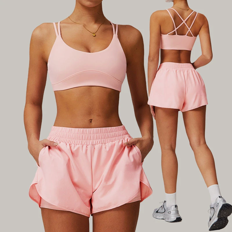 Custom Logo GYM Sport Wear Workout Women Sport Bra Vest Tank Top Bra Yoga Short Leggings Pants Yoga Set for Women