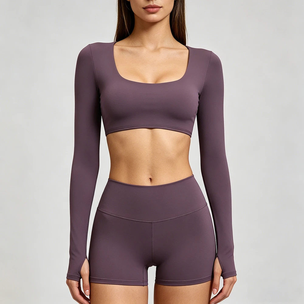 Custom Women Back Hollow Out Breathable Plus Size Yoga Tank Top Quick-Drying Four-Way Stretch Full-Sleeve Running Fitness Sports