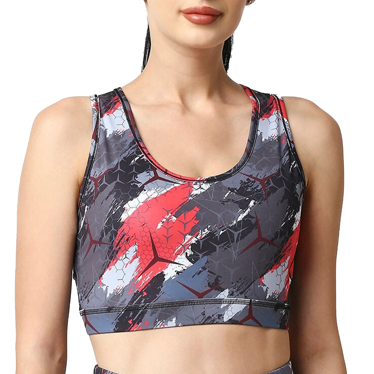 Women's Medium Support Seamless Breathable Yoga Sports Bra Quick Dry with Removable Pads for Summer Workout Custom Logo Printing