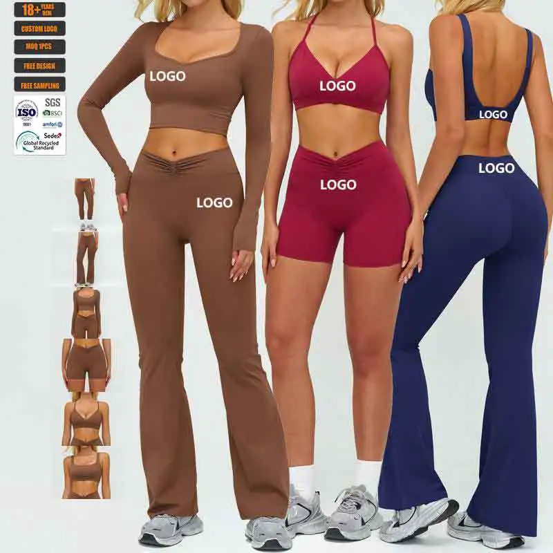 Wholesale Women Absorb Moisture Quick Dry Gym Wear Workout Set 6 Pieces Seamless Activewear Skin Friendly Fitness Yoga Set