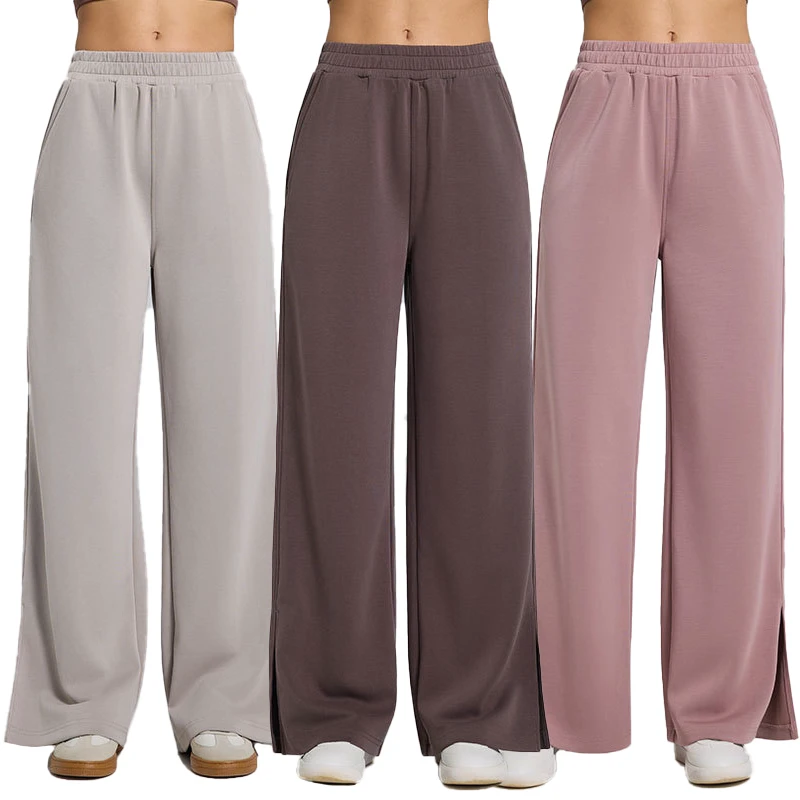 Outdoor Activity Wear High Waist Elastic Band Loose Fit Comfortable Workout Casual Classic Wide Leg Trousers for Women