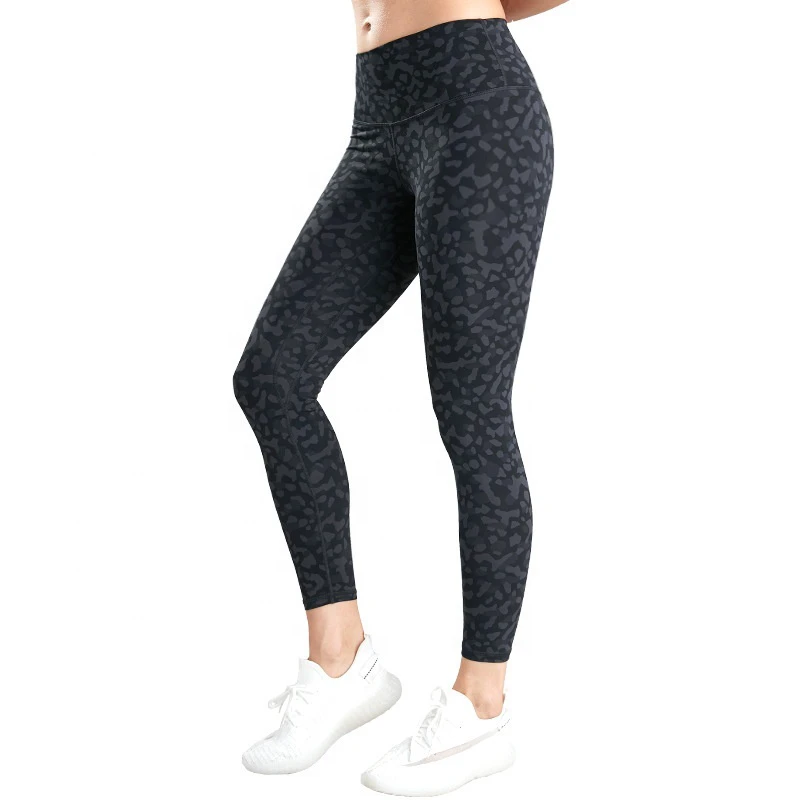 M073 Women's High Waist Gym Leggings Sexy Seamless Push Fitness Trainer with Print Elastic Waist Closure Plus Size Yoga Pants