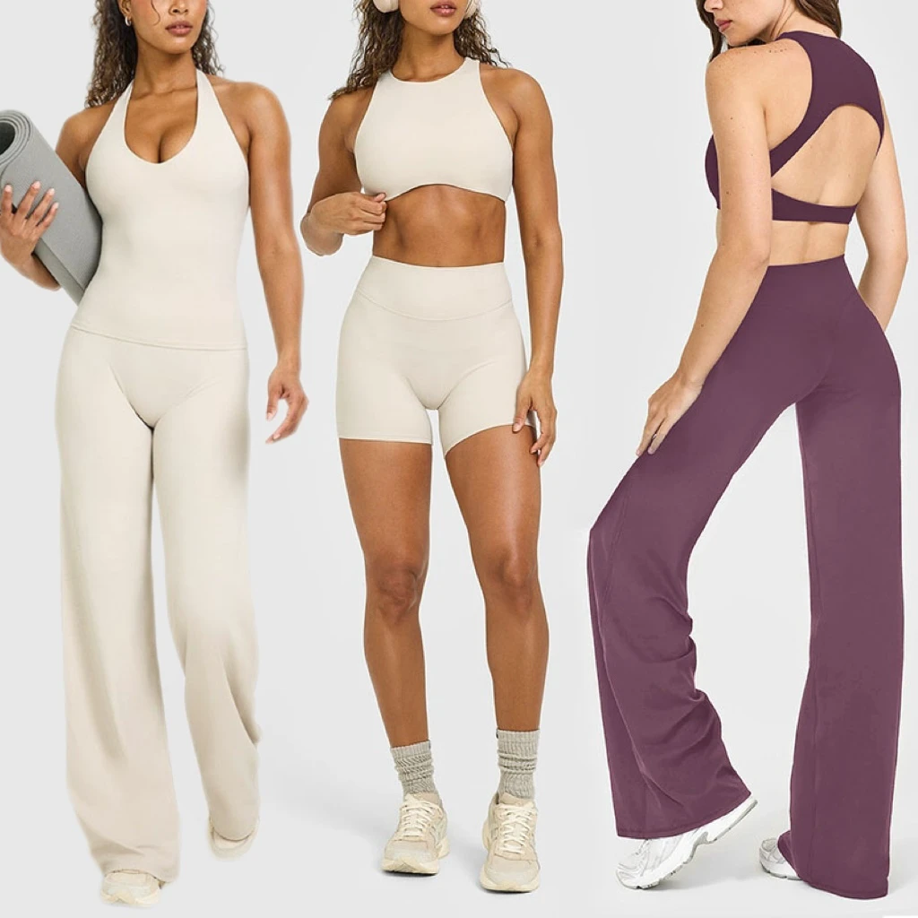 Custom Logo 5 Piece Butt Lifting Best Selling Gym Sets for Women Sport Pilates Workout High Quality Soft High Stretch Yoga Sets