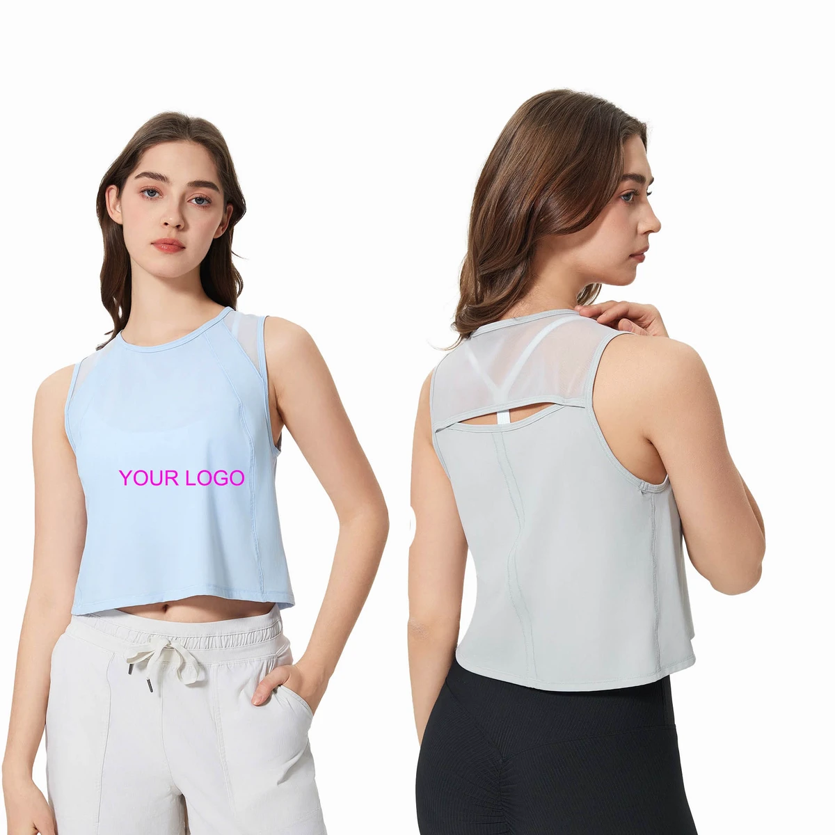 Lulu Short Sports Vest Women's Mesh Core Suction Quick Drying Breathable Sleeveless Yoga Suit Top Casual Round Neck Cover
