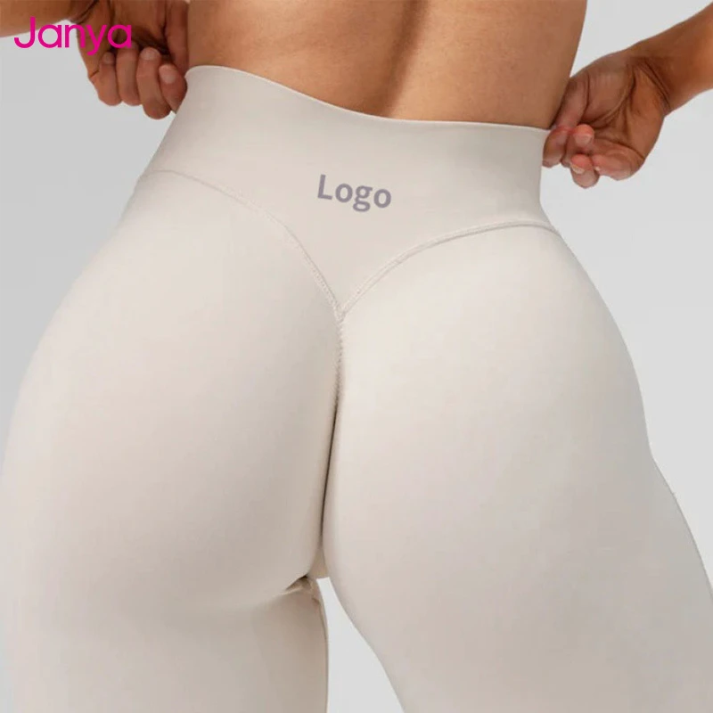 Hot Sale Beautiful Back Deep V Seam High Waist Peach Hip Sports Yoga Leggings Pants Women Workout Gym Fitness Yoga Wear Clothes