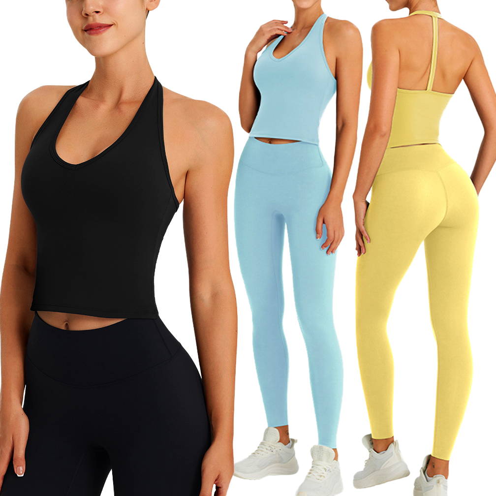 Wholesale 3 Piece Solid Breathable Training Suits Fitness Running Sportswear Women Lightweight Quick Dry Workout Set