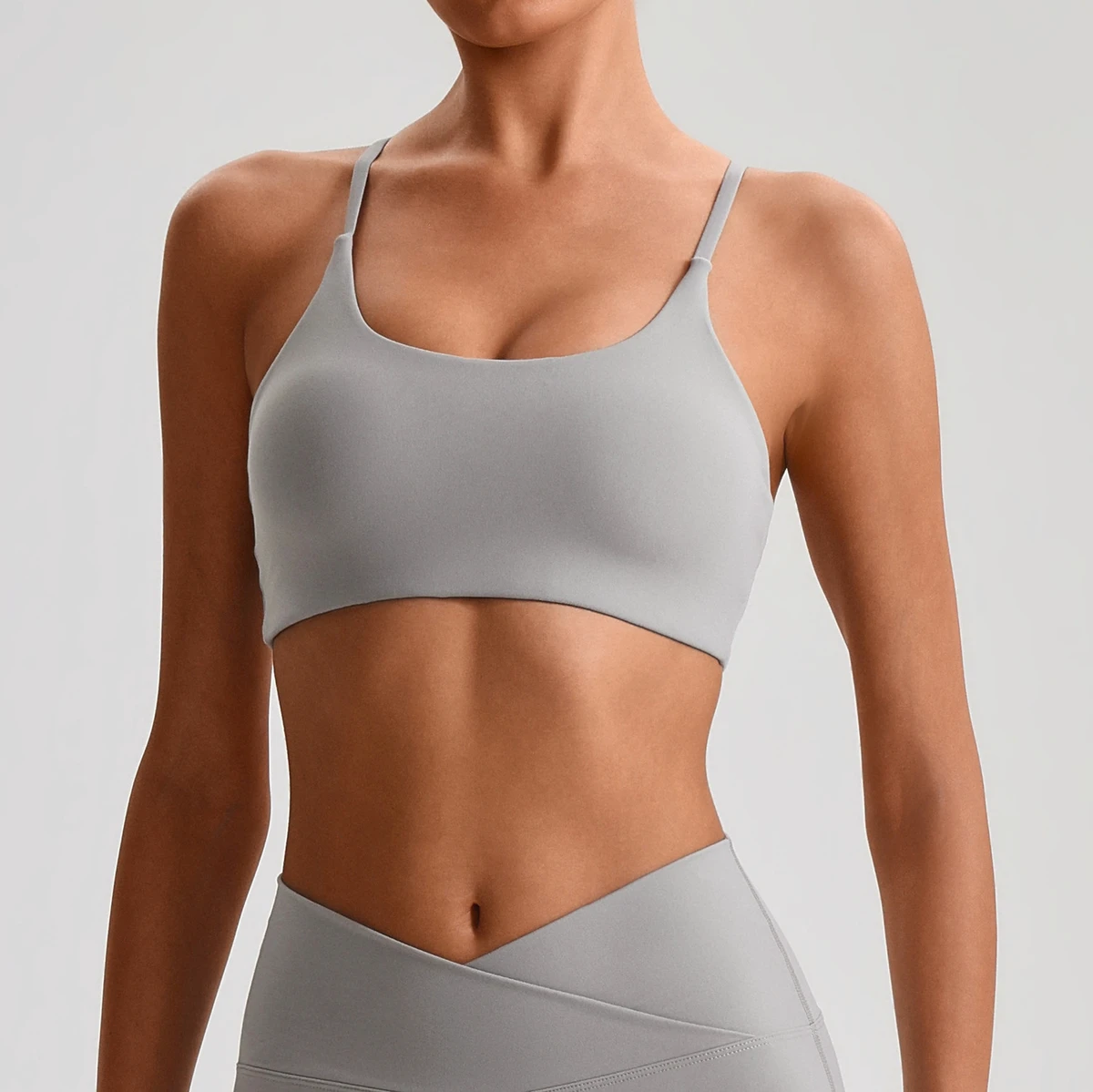 Women's Y-Back Sports Bra U Neck Medium Support Padded Workout Yoga Bra for Fitness Running Daily Wear