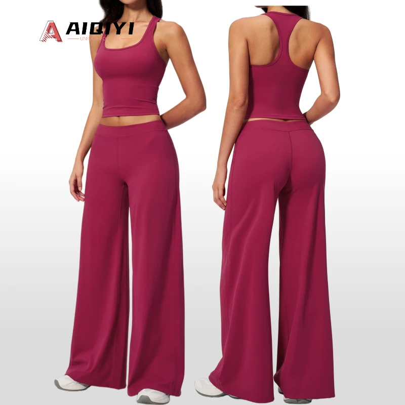 3560-3 Solid Yoga Suit New Low Waist Sanding Hip Tight Running Fitness Quick-drying Women's 2-Piece Set Yoga Sets