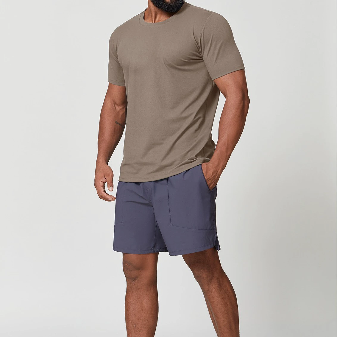 Men's New Round Neck Skin Friendly Quick Drying Sports Casual Short Sleeved Commuting Hiking Basketball Tennis T-shirt Yoga