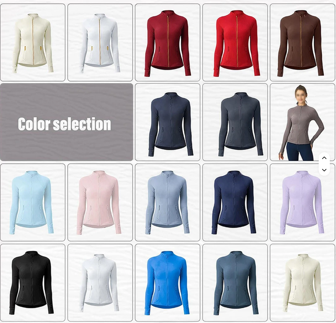 Custom Plus Size Collar for Summer Winter Fashionable Yoga Top Front LogoSports Jacket Breathable Fitness Running Coat Stand