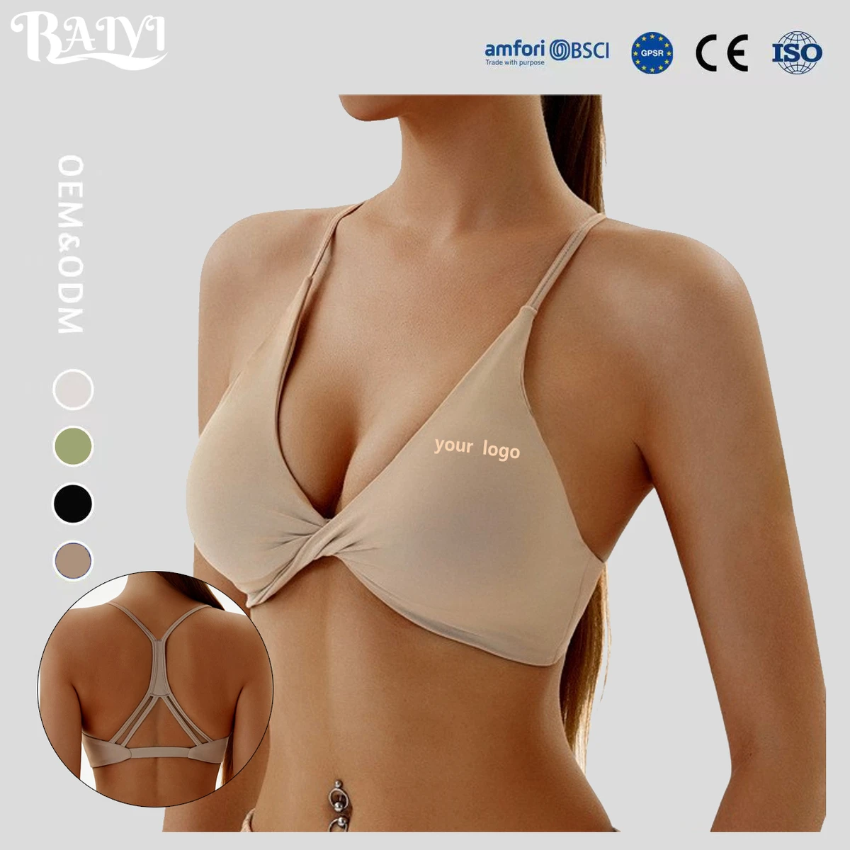 Custom Logo High Support Sports Bra for Women Seamless Yoga Bra Gym Workout Crop Top Activewear Fitness Running OEM ODM