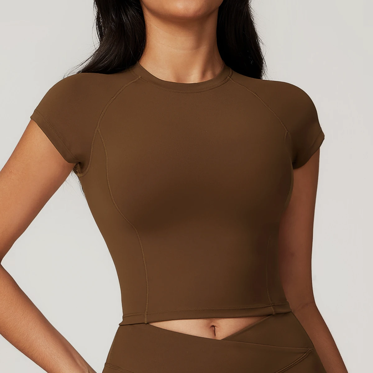 Custom New Style Summer Soft Fashionable Solid Color Small Fly Sleeve Design Girls Gym Clothing Women Sports Yoga Bra Top