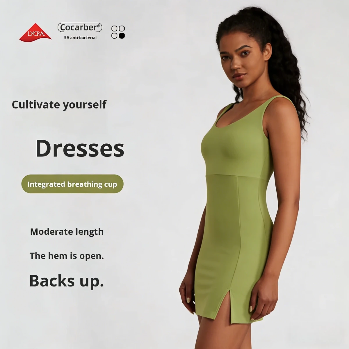 Women's One-piece High Waist Slim-fit One-Shoulder Crew Neck Short Yoga Shorts Dress Spandex/Nylon Quick Dry Breathable