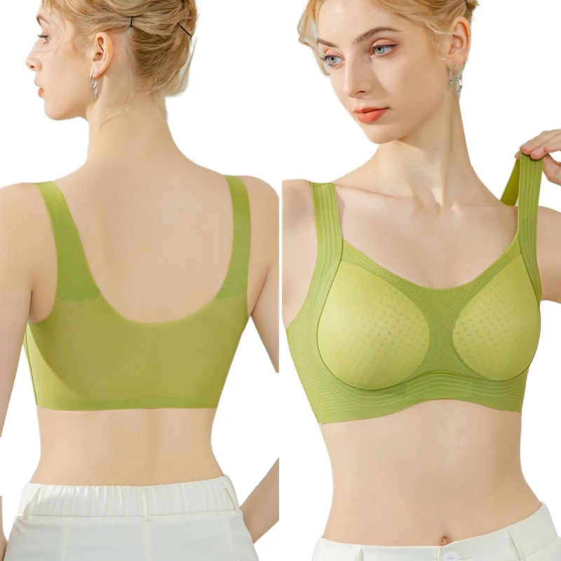 Factory Direct Summer Minimizer Bra for Large Bust Vest-Style Sports Bra with Breathable Thin Cup Plus Size