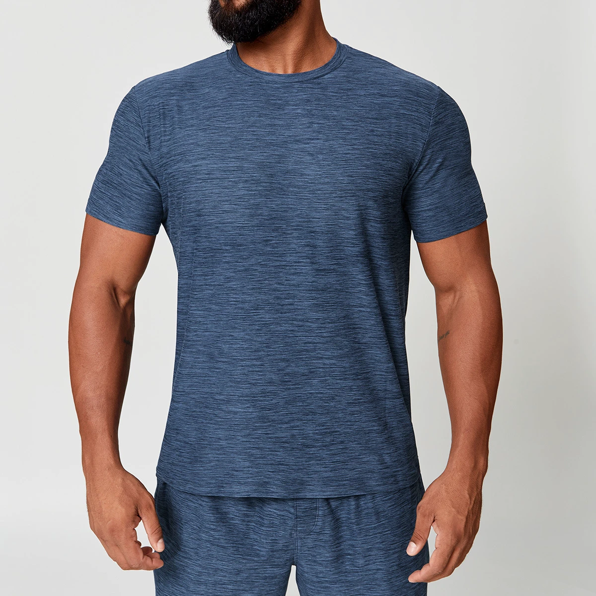 Men's Skin Friendly Quick Drying Exercise Training Fitness Round Neck Short Sleeved Sports Outdoor Multi Scene T-shirt Yoga