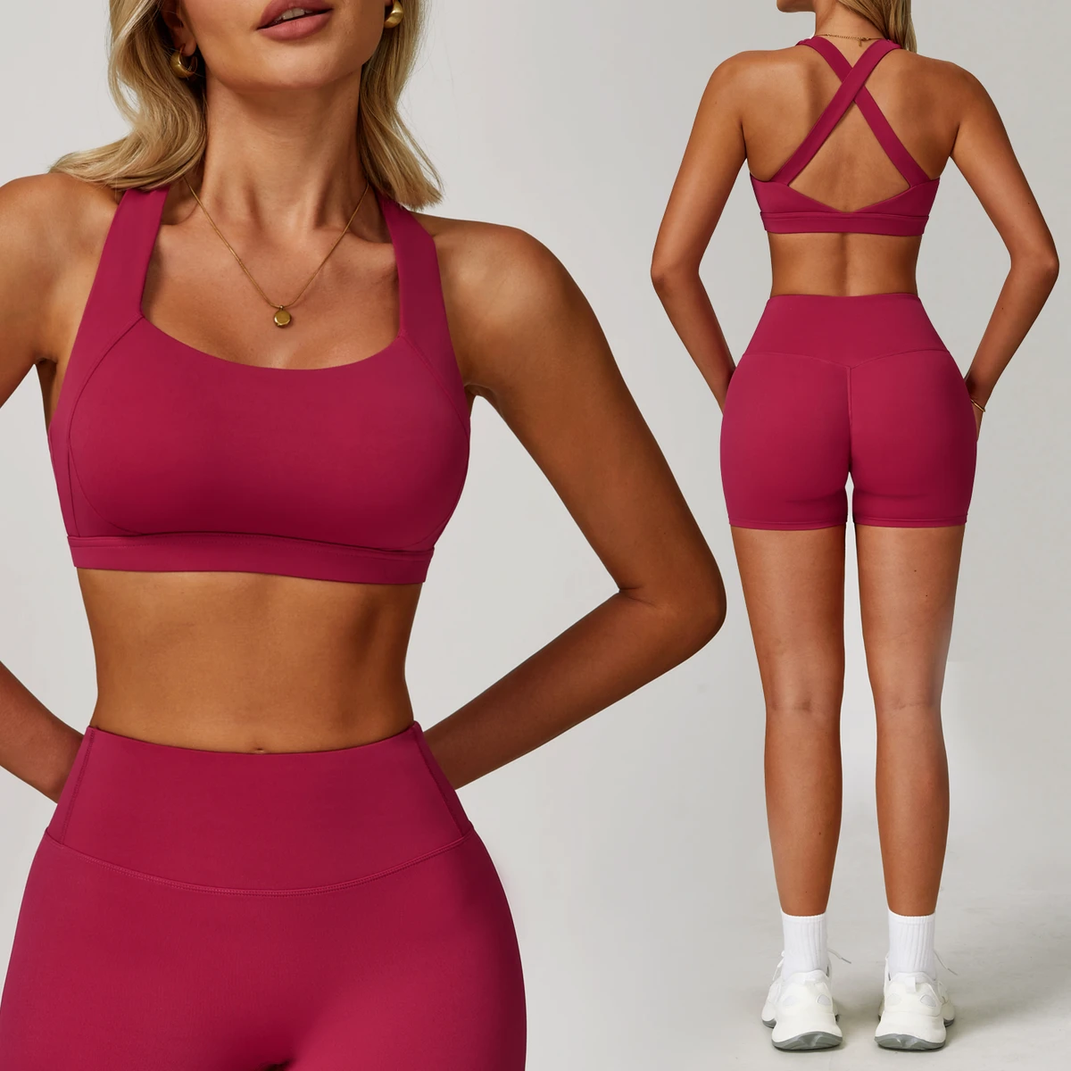Lightweight Fashionable Yoga Tight Sports Bra for High-Intensity Running Outdoor Fitness Spandex