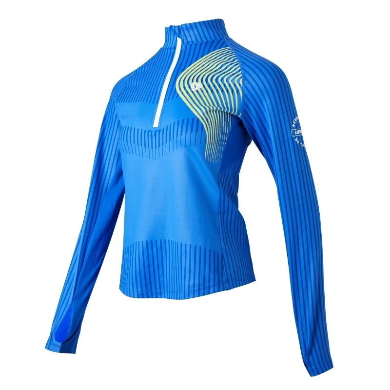 Women Fitness Sports Long Sleeve Top Quick Dry Gym Yoga Shirt Quarter Zip Slim Fit Running Workout Activewear Front
