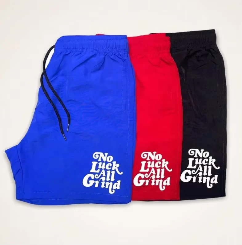 OEM Quick-Dry Recycled Polyester Summer Surf Shorts With Drawstrings 5 Inch Plus Size Custom Gym Shorts for Men Sport