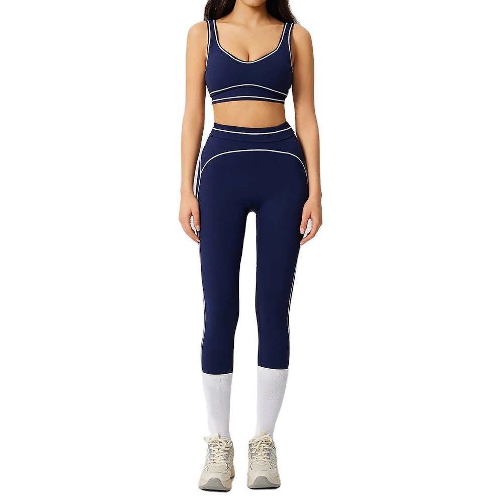 Wholesale: Brand-name Fashionable Yoga and Pilates Women's Fitness WearStretchy, Seamless Ribbed, Breathable, Solid Color