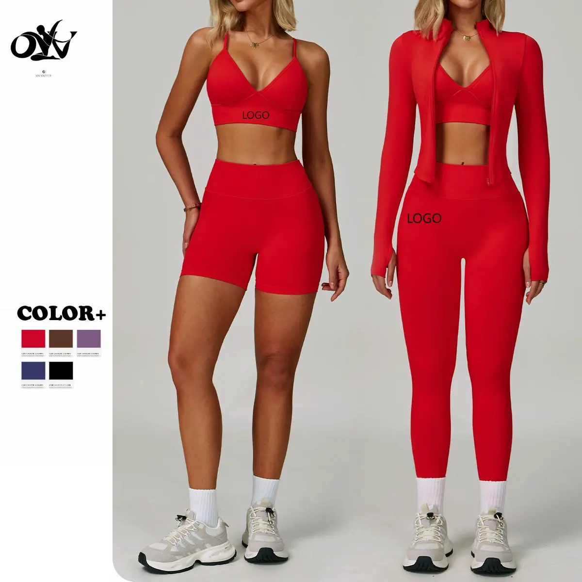 Custom High Quality Tight Slim Seamless Yoga Set Outside Quick-drying Gym Wear Women Sets High Strength Breathable 3 Piece Set