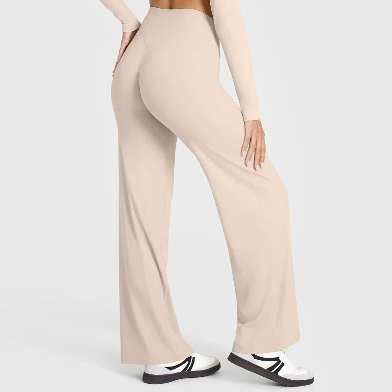 Women's Solid Elastic High Waist Full Length Yoga Pants Breathable Spandex/Nylon Fabric Wrinkle-Resistant Sports Outdoor Fitness