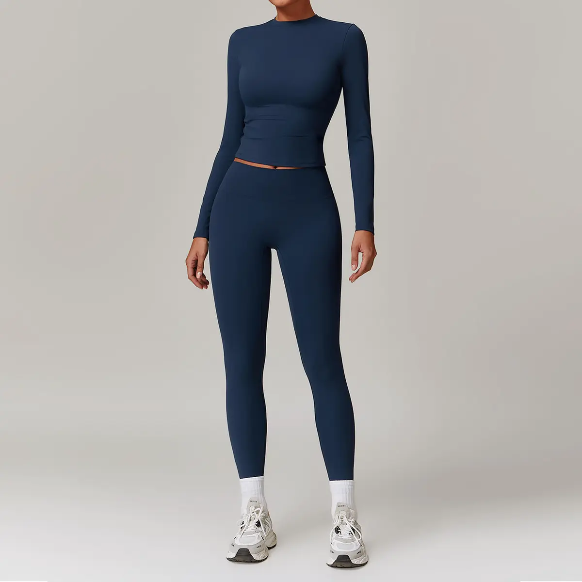 Women's Customizable Yoga Sets High Quality Reasonably Priced Solid Strapless Front Logo Elastic Waist Quick Dry 4-Piece
