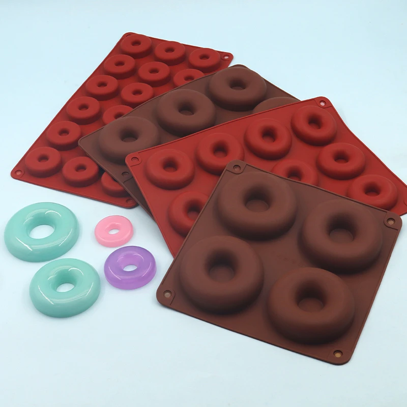 4/6/12/18 Donut Silicone Chocolate Mold Kitchen Accessories Bagel DIY Baking Tool Mousse Cake Mold Whistle Candy Mold