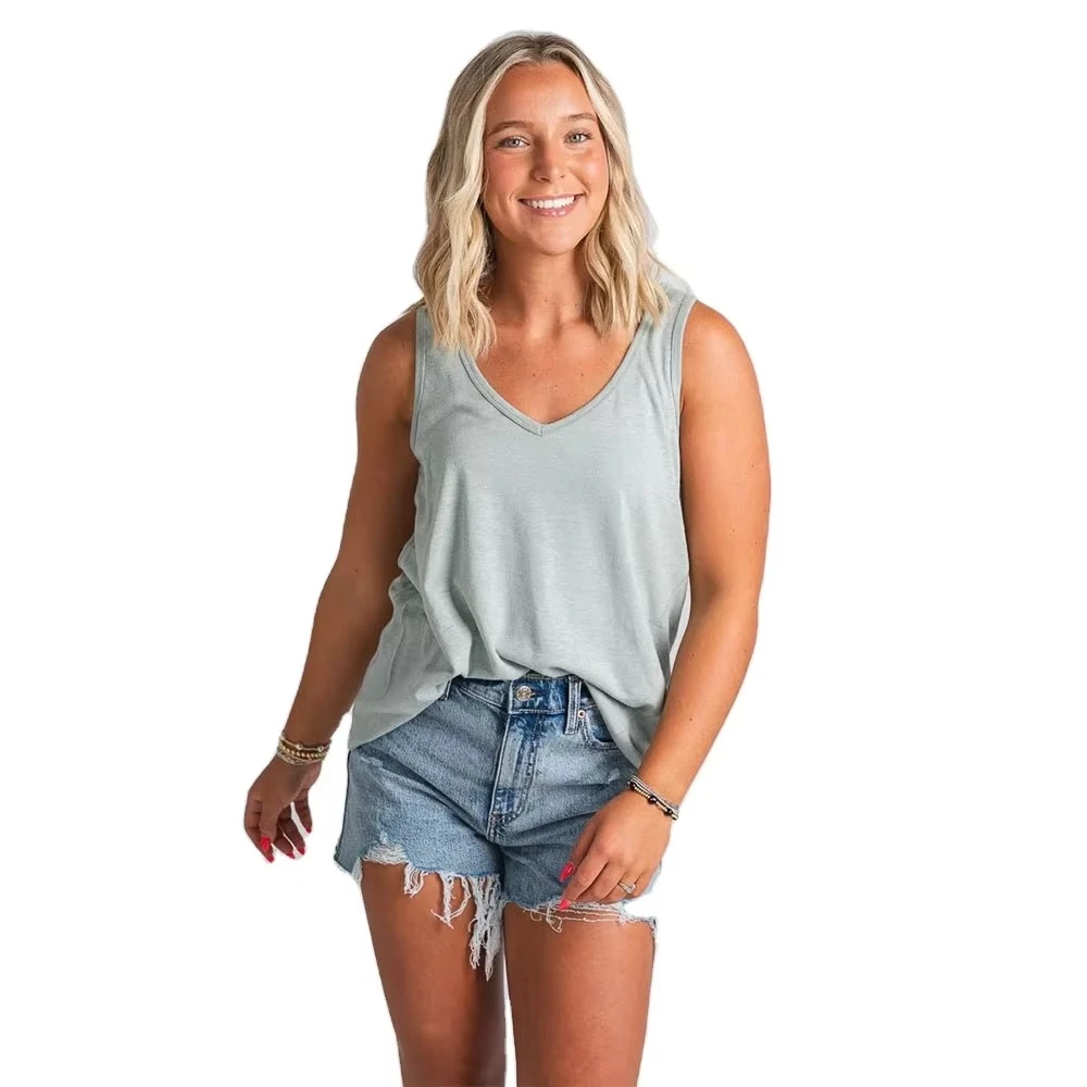 Women Basic Sleeveless Tank Top Loose Fit Breathable Lightweight Casual Summer Shirt for Everyday Wear OEM Supplier