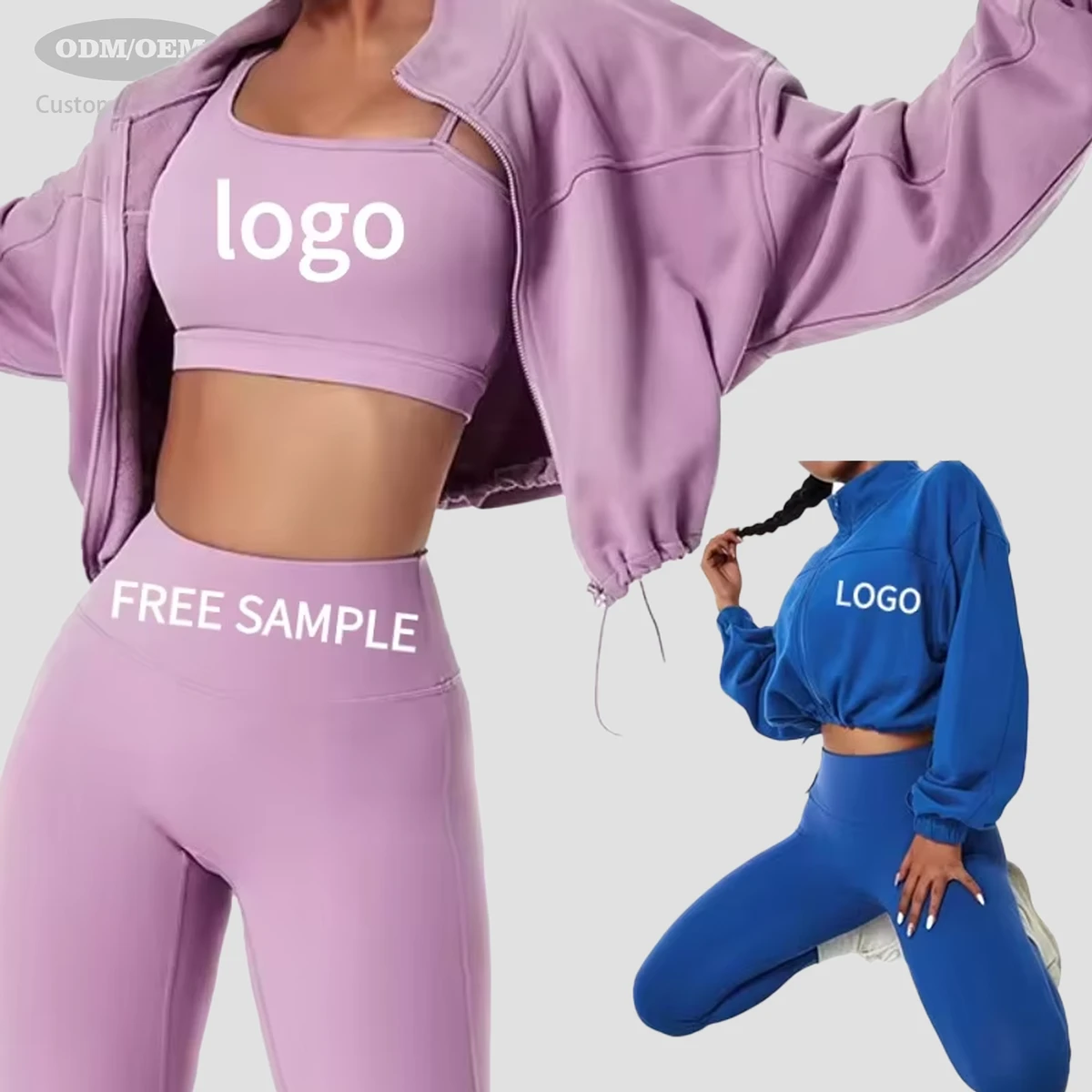 2025 Wholesale Fitness Clothing 4 Piece Butt Lift High Waist Sport for Women Luxury Cotton Fall Zipper Long Sleeve Yoga Sets
