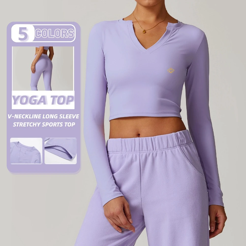 Yoga Tights Nude Long Sleeved Shirt Yoga Wear Outdoor Sports Top Elastic Slim Training Clothes Gym Fitness