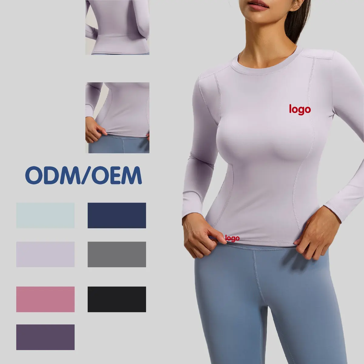 001-Round Neck Yoga Top Women Slim Fit Long Sleeve Stretch Training Activewear for Running and Fitness Supplier