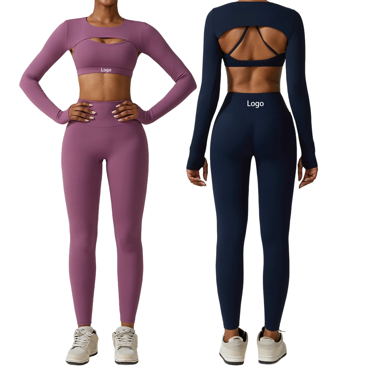 High Quality Autumn and Winter Tight Yoga Clothing Nude Feeling Quick-drying Sports Suit Thin Fitness Clothing Three-piece Set