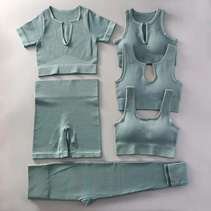 Latest Style Low MOQ Women Yoga Set Factory Direct Sale Women Yoga Set High Quality 6 Pieces Yoga Set