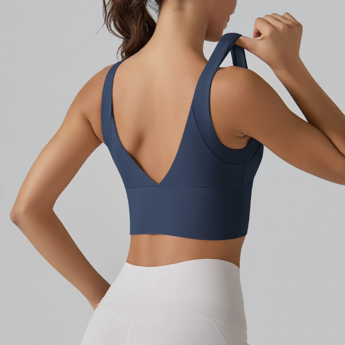 Sport Nylon Women's Reversible High Support Fitness Moisture Wicking Yoga Bra Gym Workout Breathable Eco-Friendly Backless