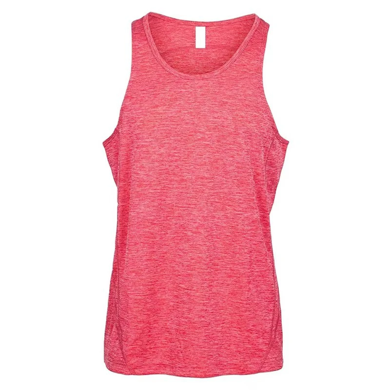 Women Heather Marl Athletic Tank Top Quick Dry Gym Workout Running Sport Vest Custom Front Logo Wholesale